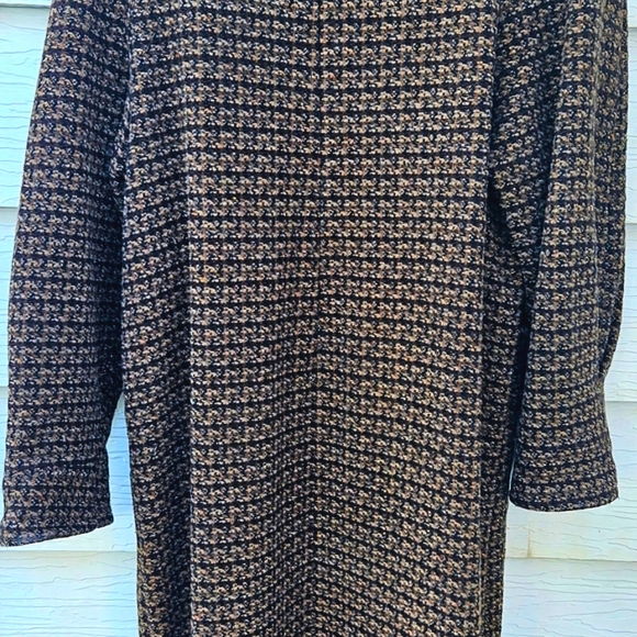 Vintage Coat 1980's Full Length Wool Leather Retro Warm Heavy Cozy Cute Comfy L - Picture 11 of 12